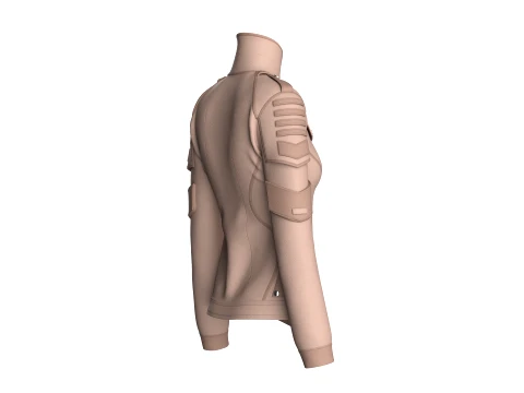 Girls Tactical Jacket With Logo Print 3D Model