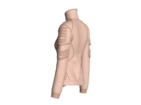 Girls Tactical Jacket With Logo Print 3D Model