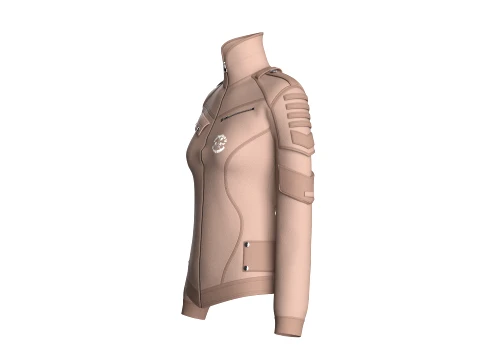 Girls Tactical Jacket With Logo Print 3D Model