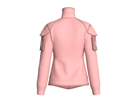 Girls Tactical Jacket With Zip Pocket 3D Model