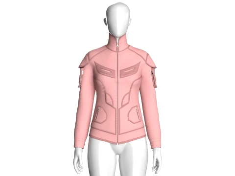 Girls Tactical Jacket With Zip Pocket 3D Model