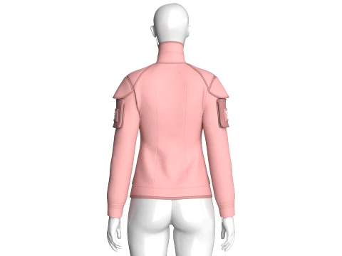 Girls Tactical Jacket With Zip Pocket 3D Model