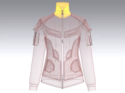 Girls Tactical Jacket With Zip Pocket 3D Model