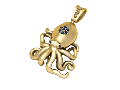 Pendentif poulpe Ocean Guardian, modèle de bijoux imprimable en 3D Modèles 3D en vedette