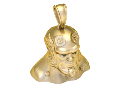 Pendentif Guerrier à Cornes Infernales Modèle de Bijoux Imprimable en 3D Modèles 3D en vedette