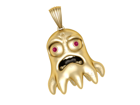 Pendentif personnage fantôme hanté modèle de bijoux imprimable en 3D Modèles 3D en vedette