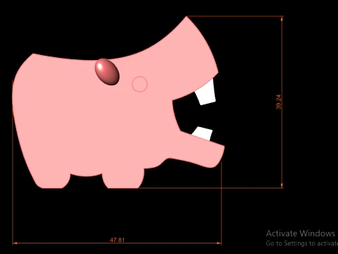 Cute Low-Poly Hippo - 3D Printable Desk Toy 3D Print Model