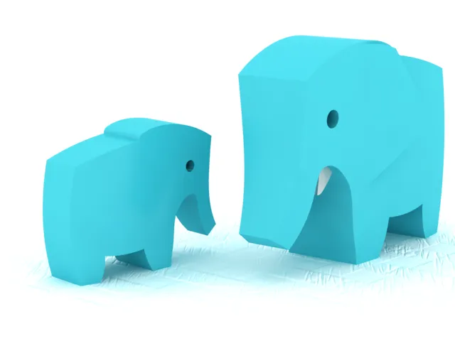 Chibi Elephant Figure - Cute Safari Animal STL 3D Print Model .c4d .max .obj .3ds .fbx .stl .blend 