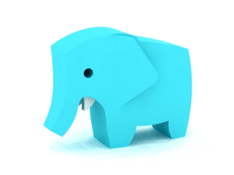 Chibi Elephant Figure - Cute Safari Animal STL 3D Print Model