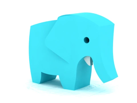 Chibi Elephant Figure - Cute Safari Animal STL 3D Print Model