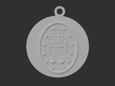 Miraculous Medal - For 3D Print 3D Baskı Modeli