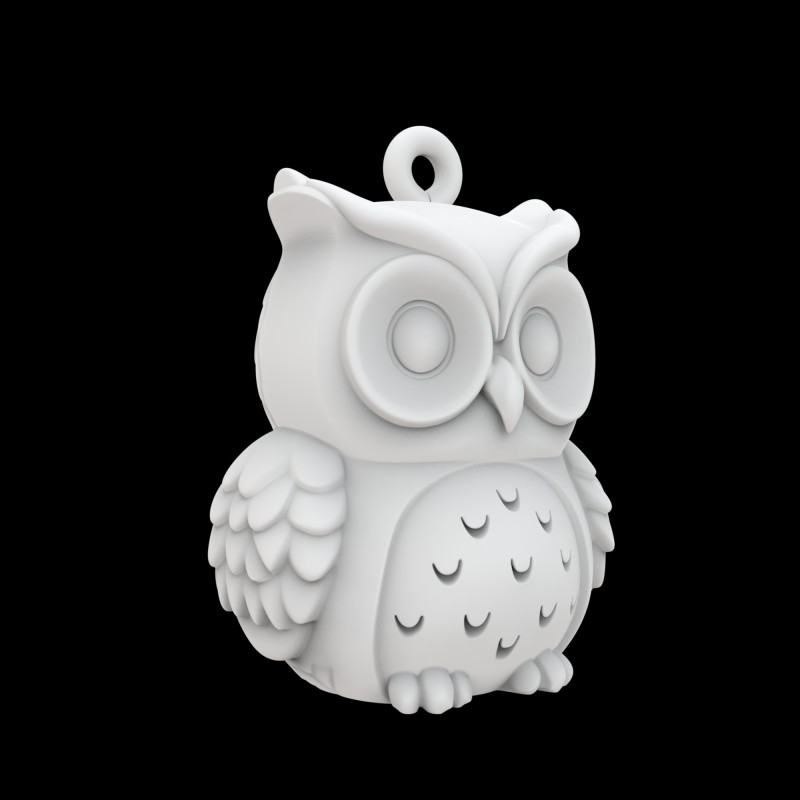 Cute Owl Figurine 3D Print Model Adorable Animal 3D Model .c4d .max .obj .3ds .fbx .stl .blend 
