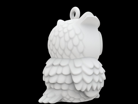 Cute Owl Figurine 3D Print Model Adorable Animal 3D Model