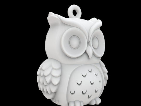 Cute Owl Figurine 3D Print Model Adorable Animal 3D Model