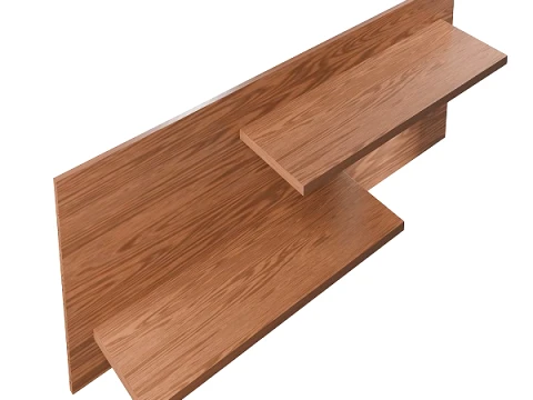 Shelving Wall Wooden 3D Model