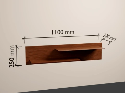 Shelving Wall Wooden 3D Model