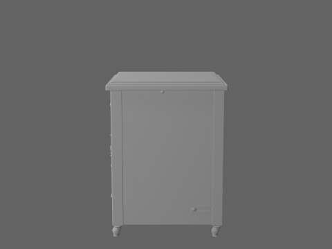 3D Vintage Wooden Bank Filing Cabinet Brass Hardware and Lock 3D Model