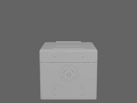 3D Premium Stainless Steel Bank Deposit Box Security Features and 3D Model