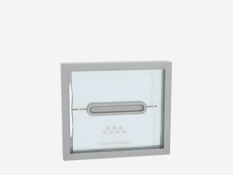 Modern 3D Glass Bank Partition Aluminum Frame 3D Model