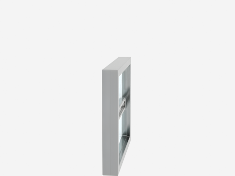 Modern 3D Glass Bank Partition Aluminum Frame 3D Model
