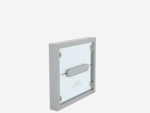 Modern 3D Glass Bank Partition Aluminum Frame 3D Model