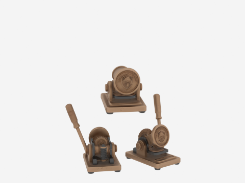 Professional Bronze Bank Seal Embosser Engraved Logo 3D Model