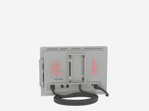 Detailed 3D aluminum LED queue display for banking 3D Model