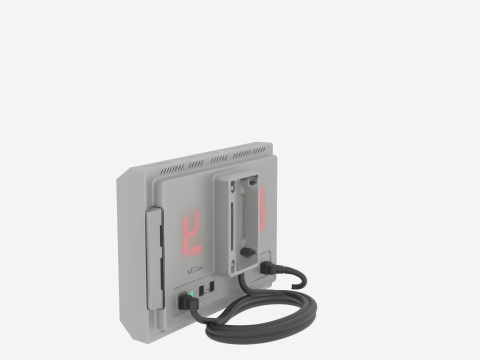 Detailed 3D aluminum LED queue display for banking 3D Model