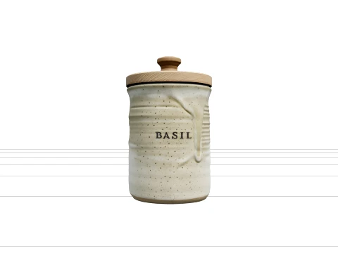 Pots &agrave; &eacute;pices en gr&egrave;s avec vernis c&eacute;ramique et bois Modèle 3D