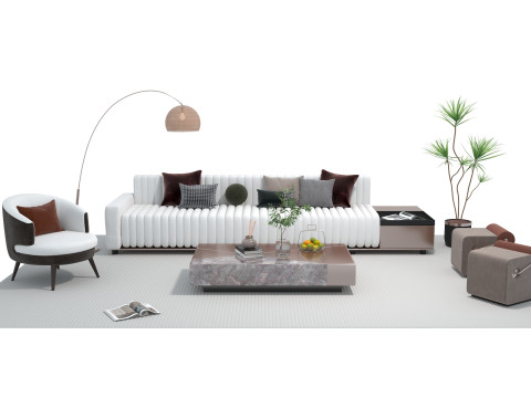 Fabric sofa set 17 3D Model