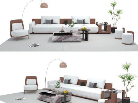 Fabric sofa set 18 3D Model