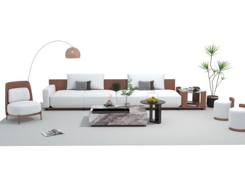 Fabric sofa set 18 3D Model