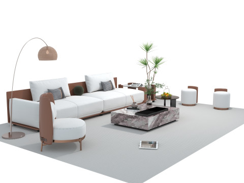 Fabric sofa set 18 3D Model