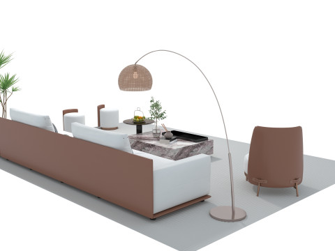 Fabric sofa set 18 3D Model