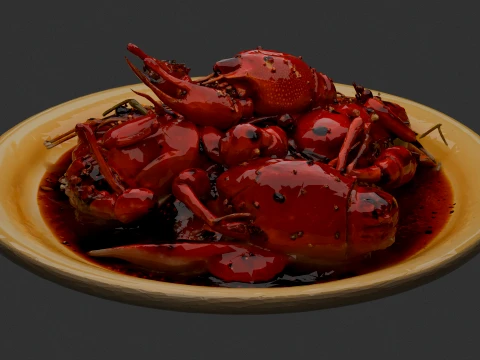 Chinese Cooked Lobster 3D Modell
