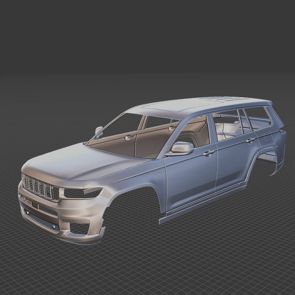 Jeep Grand Cherokee L 2021 Body STL 3D Model .c4d .max .obj .3ds .fbx .stl .blend 