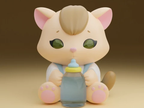 Baby cat 3D 打印模型