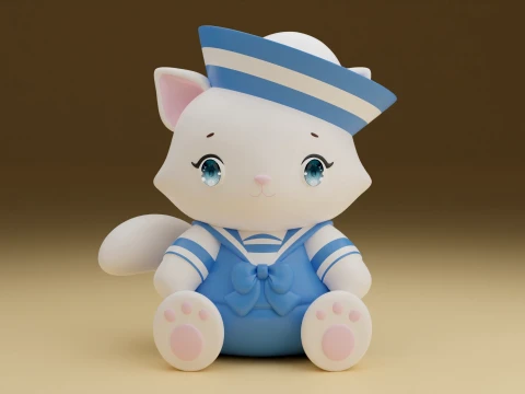 Sailor cat 3D 打印模型