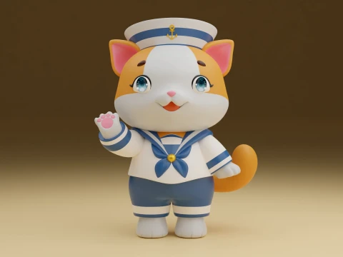 Sailor cat 3D 打印模型