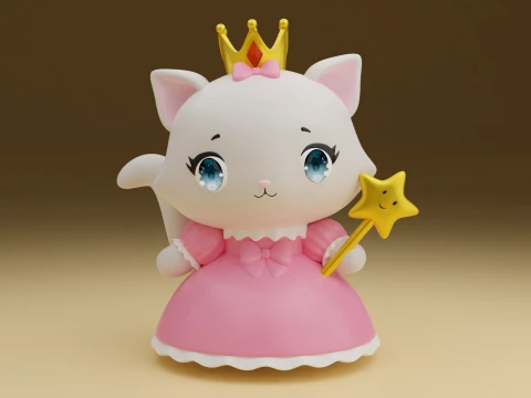 Princess cat 3D 打印模型