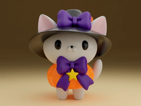Halloween cat 3D 打印模型