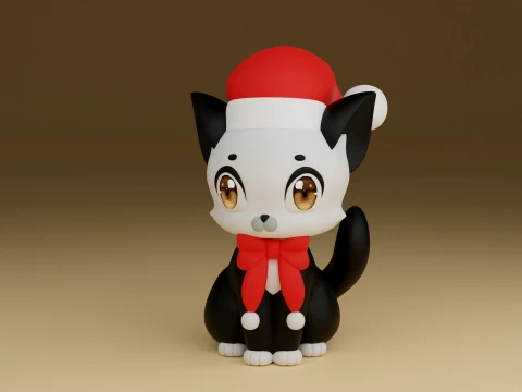 Christmas cat 3D 打印模型