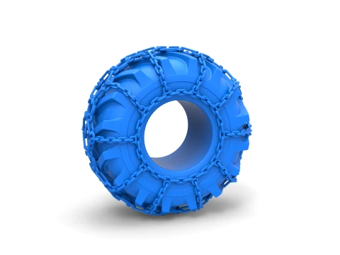 Tire of Timberjack with chains Scale 1 to 25 3D 프린트 모델