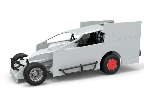 Northeast Outlaw Dirt Modified stock car V1 Scale 1 to 25 3D Print Model