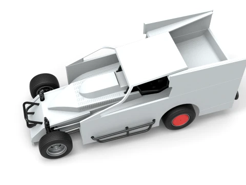 Northeast Outlaw Dirt Modified stock car V1 Scale 1 to 25 3D Print Model