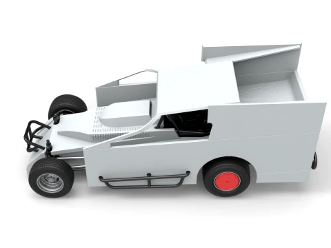 Northeast Outlaw Dirt Modified stock car V1 Scale 1 to 25 3D Print Model