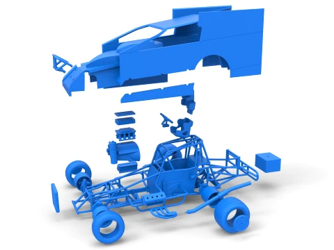 Northeast Outlaw Dirt Modified stock car V1 Scale 1 to 25 3D Print Model