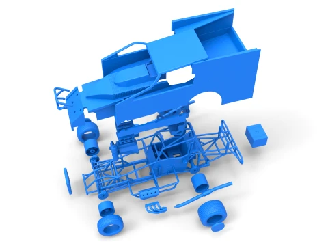 Northeast Outlaw Dirt Modified stock car V1 Scale 1 to 25 3D Print Model