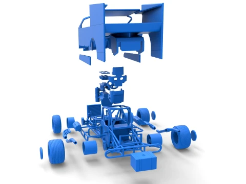 Northeast Outlaw Dirt Modified stock car V1 Scale 1 to 25 3D Print Model