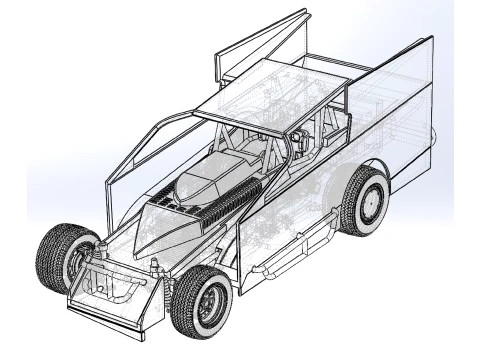 Northeast Outlaw Dirt Modified stock car V1 Scale 1 to 25 3D Print Model
